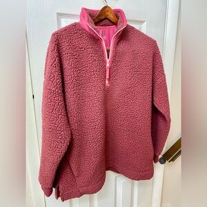Aerie Oversized Sherpa Quarter Zip Pullover, Medium
